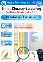 Vorschau - Fördermaterial/Inklusion - 5 min. Klassen-Screening, das kleine Eindurcheins / 1 : 1 (Förderdiagnostik) - Deckblatt