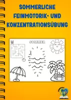 Vorschau - Arbeitsblätter - Kostenloses Sommer-Arbeitsblatt für die Grundschule | Labyrinth, Punkte verbinden & Nachspuren - Deckblatt