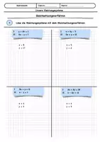 Vorschau - Arbeitsblätter - Materialpaket Lineare Gleichungssysteme Übung (Einsetzungsverfahren, Gleichsetzungsverfahren, Additionsverfahren) - Seite 3