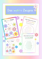 Vorschau - Anderer Materialtyp - Das wahre Zeugnis - Abschied Grundschule - Deckblatt