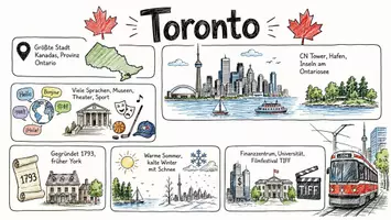 Vorschau - Arbeitsblätter - AB mit Fragen zum Thema "Toronto" + Lösungsblatt + Infografik - Seite 1