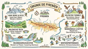 Vorschau - Arbeitsblätter - Arbeitsblätter zum Thema "Pyrenäen" (Lückentext, Hörverstehen) + Lösung & MP3 + Infografik - Seite 1