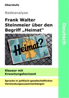 Vorschau - Klassenarbeiten - Redeanalyse - Steinmeier - Sprache in politisch-gesellschaftlichen Verwendungszusammenhängen- Klausur - Deckblatt
