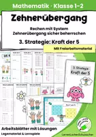 Vorschau - Arbeitsblätter - Zehnerübergang sicher lernen | Rechenstrategie Kraft der 5 | Mathematik Klasse 1 & 2 - Deckblatt