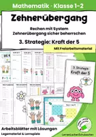 Vorschau - Arbeitsblätter - Zehnerübergang sicher lernen | Rechenstrategie Kraft der 5 | Mathematik Klasse 1 & 2 - Seite 1