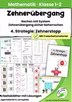 Vorschau - Arbeitsblätter - Zehnerübergang sicher lernen | Rechenstrategie Zehnerstopp | Mathematik Klasse 1 & 2 - Seite 1