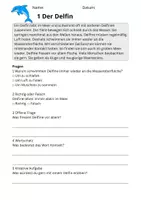 Vorschau - Stundenentwürfe - Kostenlos: Lesetraining Meerestiere – Leseverständnis Klasse 2 - Seite 1