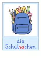 Vorschau - Bildkarten - Bildkarten: Schulmaterial (DaZ-Unterricht) - Seite 1