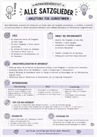 Vorschau - Arbeitsblätter - Alle Satzglieder – Merkblätter & Arbeitsblätter | Grammatik leicht erklärt Deutsch - Seite 1