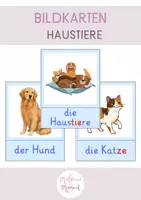 Vorschau - Bildkarten - Bildkarten: Haustiere (DaZ-Unterricht) - Deckblatt