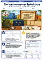 Vorschau - Spiele - Kinderrechte Feriencamp Escape Room Klasse 5 bis 7 Die verschwundenen Rechtekarten - Deckblatt