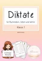 Vorschau - Arbeitsblätter - Diktate für Buchstaben, Silben, Wörter Kl. 1 - Deckblatt