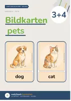 Vorschau - Poster - Bildkarten PETS | Englisch Grundschule | mit & ohne Brick Words - Deckblatt