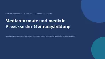 Vorschau - Stundenentwürfe - Unterrichtsvorhaben – Analysekompetenz aufbauen: Sachtexte, Lyrik, Sprache & Medien - Deutsch Sekundarstufe I (Klasse 8-10) - Seite 1