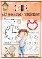 Vorschau - Arbeitsblätter - Die Uhr - Ganze und halbe Stunden - Deckblatt