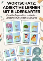 Vorschau - Spiele - WORTSCHATZKARTEN: ADJEKTIVE LERNEN - Deckblatt