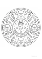 Vorschau - Mal- und Bastelvorlagen - Einschulung Mandala - Seite 1