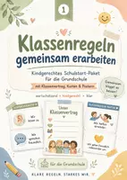 Vorschau - Arbeitsblätter - Klassenregeln gemeinsam erarbeiten – Schulstart-Paket mit Klassenvertrag, Karten & Postern für die Grundschule - Deckblatt