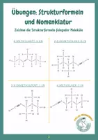Vorschau - Arbeitsblätter - Übungen Strukturformeln, Nomenklatur nach IUPAC - Seite 1