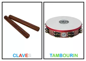 Aperçu - Cartes / Images - Instruments de musique : les percussions (cartes de nomenclature) - Page de couverture