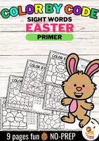 Voorbeeld - Color by code - Sight words Primer (Easter) | Pasen Engels - Voorblad