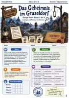 Vorschau - Spiele - Das Geheimnis im Gruseldorf Escape Room Klasse 5 bis 6 Leselogik und Beweise kombinieren - Deckblatt