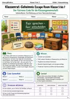 Vorschau - Spiele - Klassenrat-Geheimnis Escape Room Klasse 5 bis 7 Fairness und Verantwortung - Deckblatt