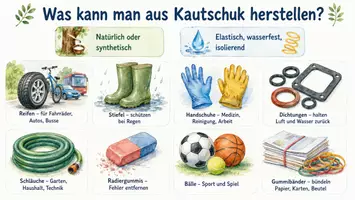 Vorschau - Arbeitsblätter - Arbeitsblätter zum Thema "Was kann man aus Kautschuk herstellen?" (Lückentext, Hörverstehen) + Lösung & MP3 + Infografik - Seite 3