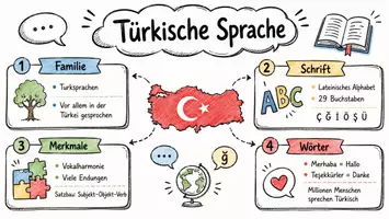 Vorschau - Arbeitsblätter - AB mit Fragen zum Thema "Türkische Sprache" + Lösungsblatt + Infografik - Seite 1
