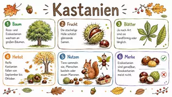 Vorschau - Arbeitsblätter - Arbeitsblatt "Kastanien" + Onlineübung & MP3 + Infografik - Seite 1