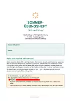 Vorschau - Arbeitsblätter - Sommer-Übungsheft_A4_A5 Pflege - Deckblatt