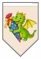 Vorschau - Mal- und Bastelvorlagen - Drachenklasse - Girlande (Klassentier) - Seite 3