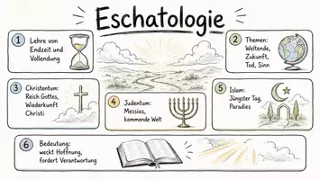 Vorschau - Arbeitsblätter - Arbeitsblatt "Eschatologie" + interaktive Lösung & MP3 + Infografik - Seite 1