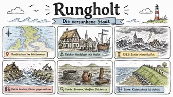Vorschau - Arbeitsblätter - Arbeitsblätter zum Thema "Rungholt" + Lösung & MP3 + Infografik - Seite 1