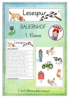 Vorschau - Arbeitsblätter - Mini-Lesespur Bauernhof (1. Klasse) - Deckblatt
