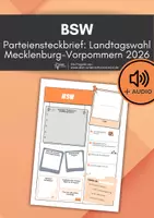 Vorschau - Arbeitsblätter - BSW Partei-Landtagswahl Mecklenburg Vorpommern 2026 (+ Audioaufnahme) - Deckblatt
