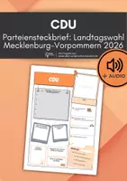 Vorschau - Arbeitsblätter - CDU Parteie - Landtagswahl Mecklenburg-Vorpommern 2026 (+ Audioaufnahme) - Deckblatt