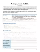 Vorschau - Arbeitsblätter - Writing a letter to the editor (Method Sheet with Language Support / EF - Q1 - Q2) - Seite 1