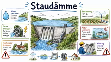 Vorschau - Arbeitsblätter - Arbeitsblatt "Staudamm" + Onlineübung & MP3 + Infografik - Seite 1
