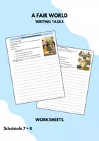 Vorschau - Arbeitsblätter - A Fair World Writing Task (More 4 Unit 10) Fair Trade + Equality - Deckblatt