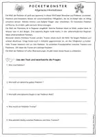 Vorschau - Arbeitsblätter - Lesetexte Pocketmonsterwelt - zweifach differenziert - Seite 1