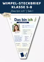 Vorschau - Arbeitsblätter - Wimpel Steckbrief Klasse 5 6 7 8 | Das bin ich Vorlage | Kennenlernen neue Klasse 5-8 | Sek I - Deckblatt
