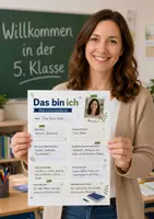 Vorschau - Arbeitsblätter - Steckbrief Lehrer & Lehrerin "Das bin ich" | Kennenlernen Steckbriefvorlage Schulstart Sek I | Lehrkraft Kennenlernen Schuljahresstart - Seite 1