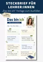Vorschau - Arbeitsblätter - Steckbrief Lehrer & Lehrerin "Das bin ich" | Kennenlernen Steckbriefvorlage Schulstart Sek I | Lehrkraft Kennenlernen Schuljahresstart - Deckblatt