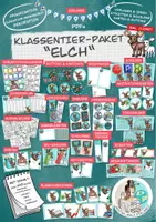 Vorschau - Mal- und Bastelvorlagen - Klassentier Materialpaket "Elch" / Elchklasse (inkl.Clipart!) - Deckblatt
