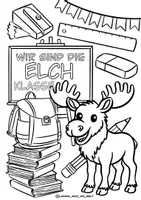 Vorschau - Mal- und Bastelvorlagen - Klassentier Materialpaket "Elch" / Elchklasse (inkl.Clipart!) - Seite 3