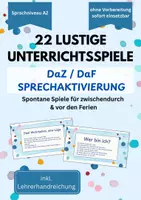 Vorschau - Spiele - 22 Unterrichtsspiele DaZ DaF - Sprechen aktivieren auf Niveau A2 - Inklusive Lehrerhandreichung - Deckblatt