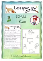 Vorschau - Arbeitsblätter - Mini-Lesespur Schule (1. Klasse - "druckfreundlich") - Deckblatt