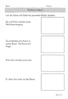 Vorschau - Arbeitsblätter - Bildergeschichte Katze im Baum – Schreiben zu Bildern mit Leseübung, Wortspeicher & Lineatur (Deutsch Klasse 1, 2, 3, 4) - Seite 3