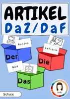 Vorschau - Stationenlernen - Wortschatz Schule - der, die, das | DaZ / DaF - Deckblatt